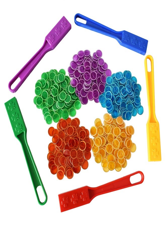 Yuanhe Magnetic Bingo Chips Set - 5 Colors Magnetic Wands with 500 Metal Chips for Counting and Sorting, Educational Activities - Image 1